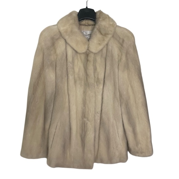 Tourmaline white blonde mink Vtg coat jacket pristine condition pockets collar M - Picture 8 of 14